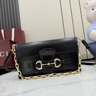 구찌 여성 홀스빗 리스트레토 가죽 미디엄 숄더백 블랙 A006KQ