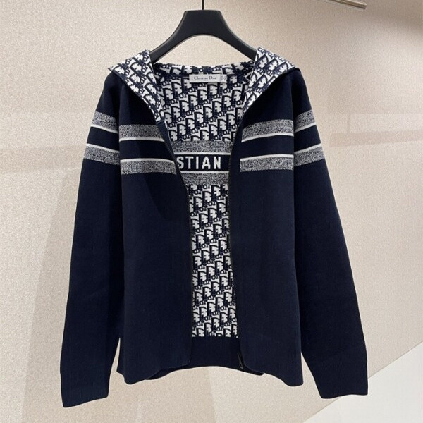 디올 DIOR 리버서블 후드 지퍼 가디건  054G12AM055_X5820